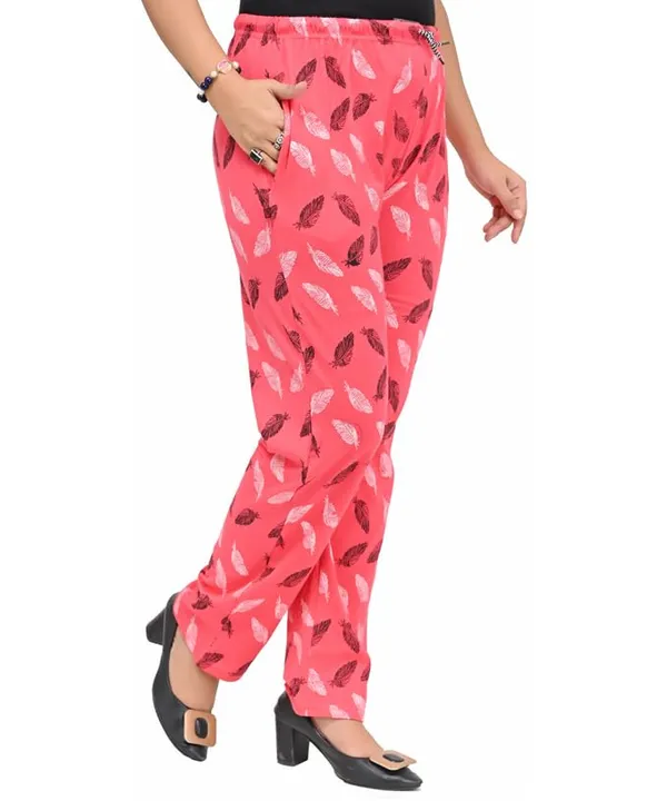 Pink_And_Navy_Blue_Cotton_Permium_Lounge_Pants_For_Women