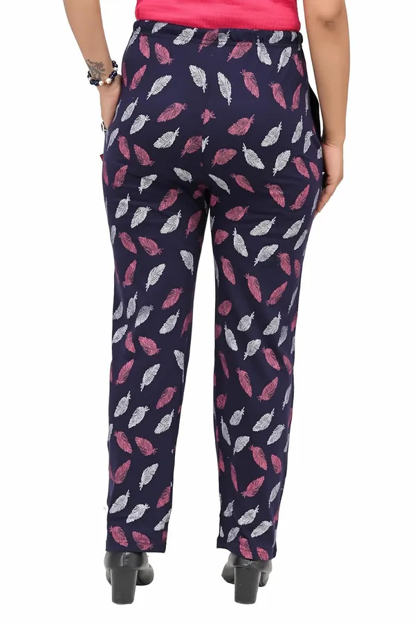 Yellow_And_Navy_Blue_Cotton_Permium_Lounge_Pants_For_Women