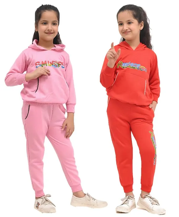 Pink_And_Red_Cotton_Blend_Permium_Hoodie_Set_For_Baby_Girls