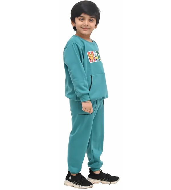 Green_And_Red_Cotton_Blend_Permium_Sweatshirt_Set_For_Boys