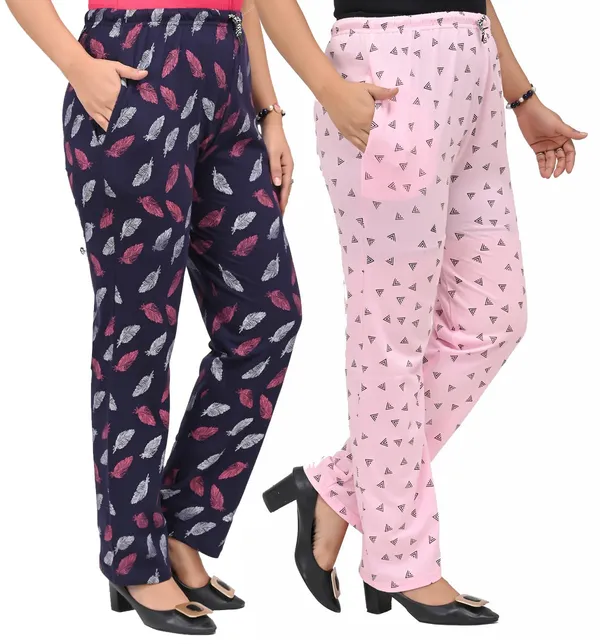 Navy_Blue_And_Pink_Cotton_Permium_Pyjama_Lower_For_Women