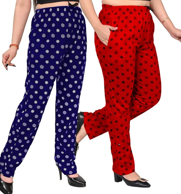 Navy_Blue_And_Red_Cotton_Permium_Pyjama_Lower_For_Women