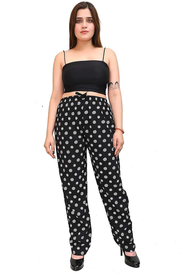 Teal_And_Black_Cotton_Permium_Pyjama_For_Women