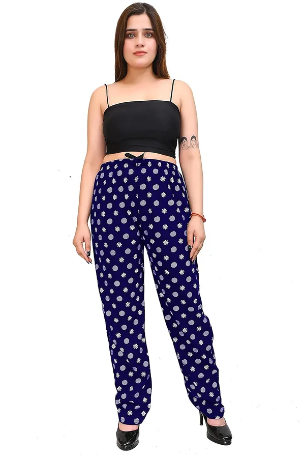 Sky_Blue_And_Navy_Blue_Cotton_Permium_Pyjama_Lower_For_Women