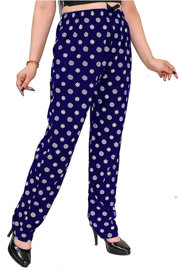 Sky_Blue_And_Navy_Blue_Cotton_Permium_Pyjama_Lower_For_Women