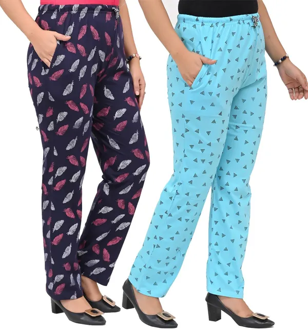 Navy_Blue_And_Sky_Blue_Cotton_Permium_Pyjama_Lower_For_Women