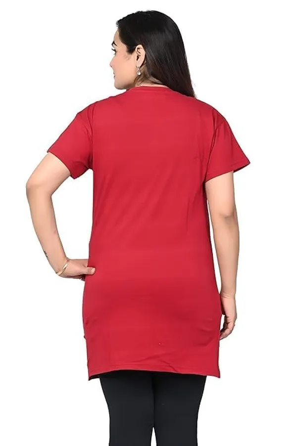 Maroon_Cotton_Permium_T-Shirt_For_Women