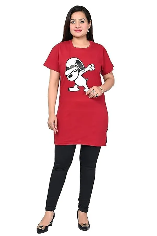 Maroon_Cotton_Permium_T-Shirt_For_Women