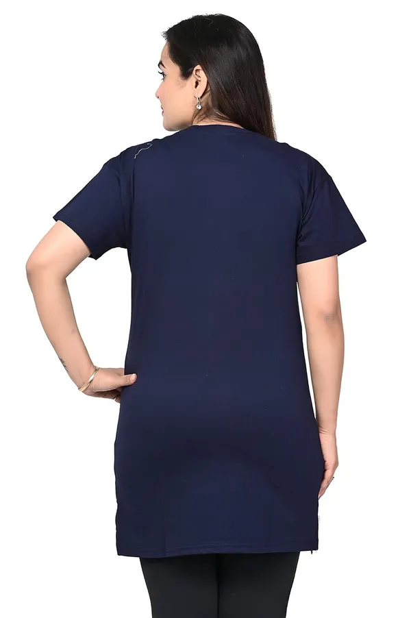 Navy_Blue_Cotton_Blend_Permium_Tunic_Top_For_Women