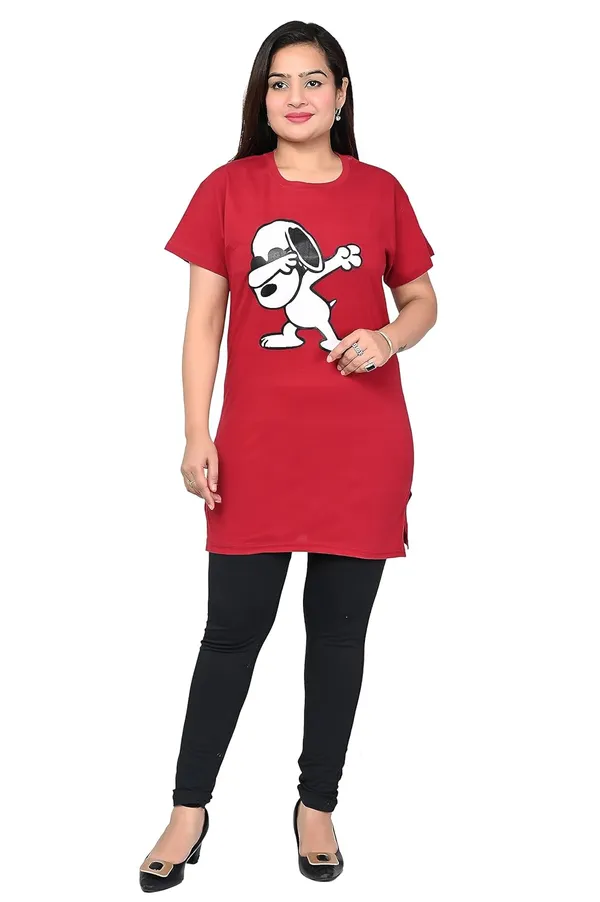 Maroon_Cotton_Blend_Permium_Tunic_Top_For_Women