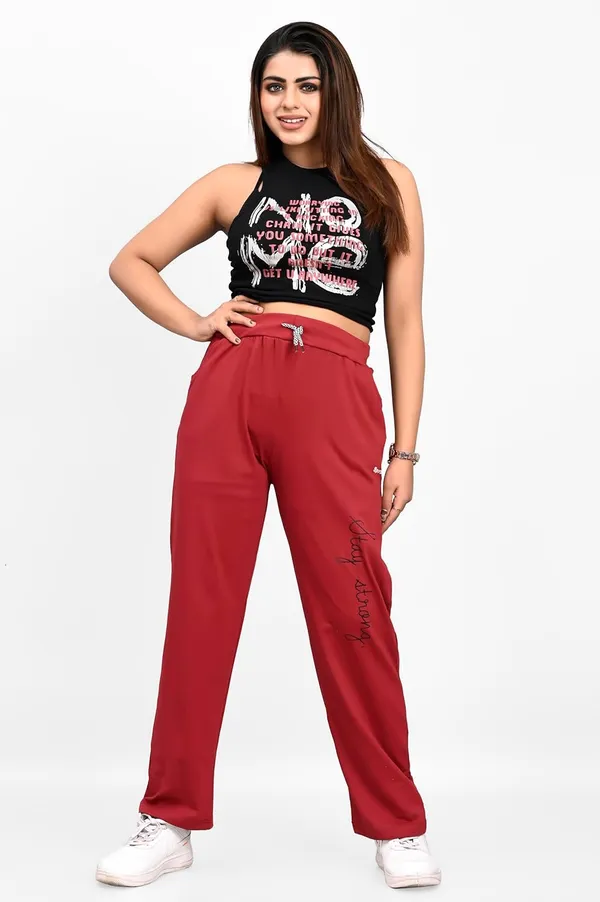 Maroon_Cotton_Permium_Lounge_Pants_For_Women