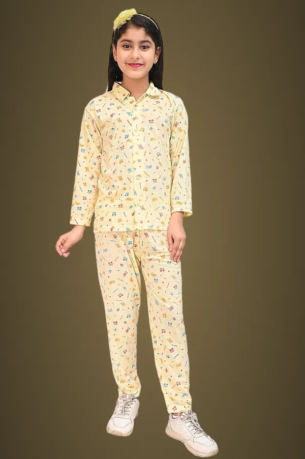 Cream_Cotton_Permium_Night_Suit_For_Girls