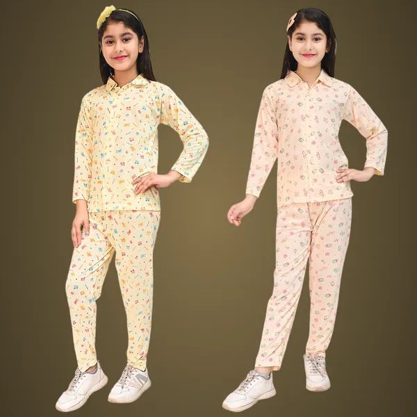 Cream_And_Pink_Cotton_Permium_Nightwear_Set_For_Girls