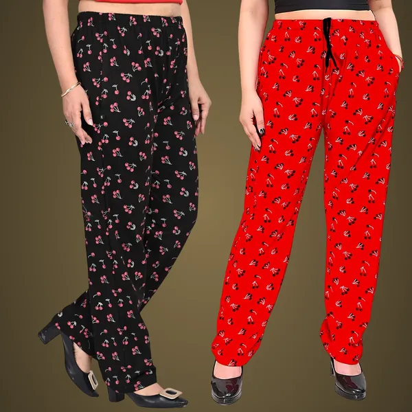 Red_And_Black_Cotton_Permium_Pyjama_Pant_For_Women