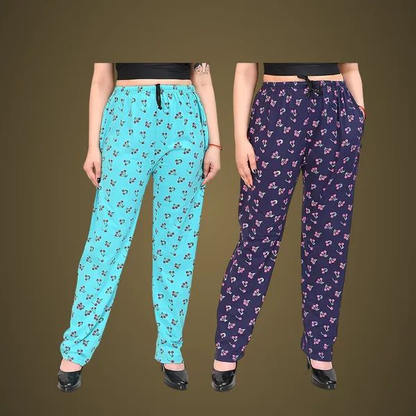 Navy_Blue_And_Sky_Blue_Cotton_Permium_Pyjama_Pant_For_Women