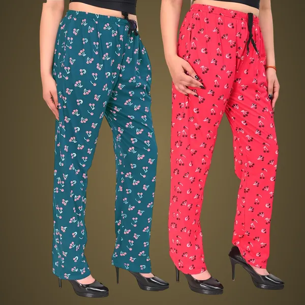 Pink_And_Teal_Cotton_Permium_Pyjama_Pant_For_Women