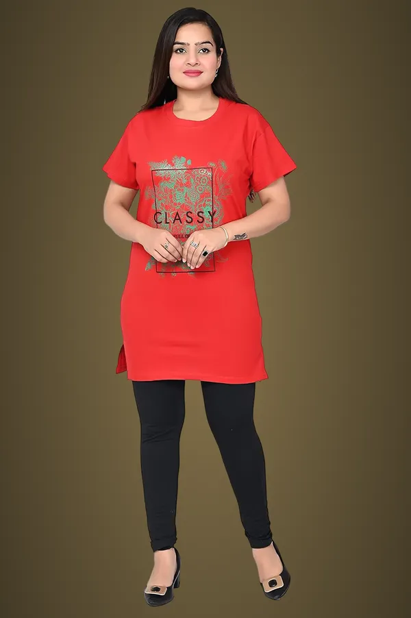 Red_Cotton_Permium_Polo_T-Shirt_For_Women