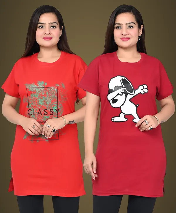 Red_And_Maroon_Cotton_Permium_Polo_T-Shirt_For_Women