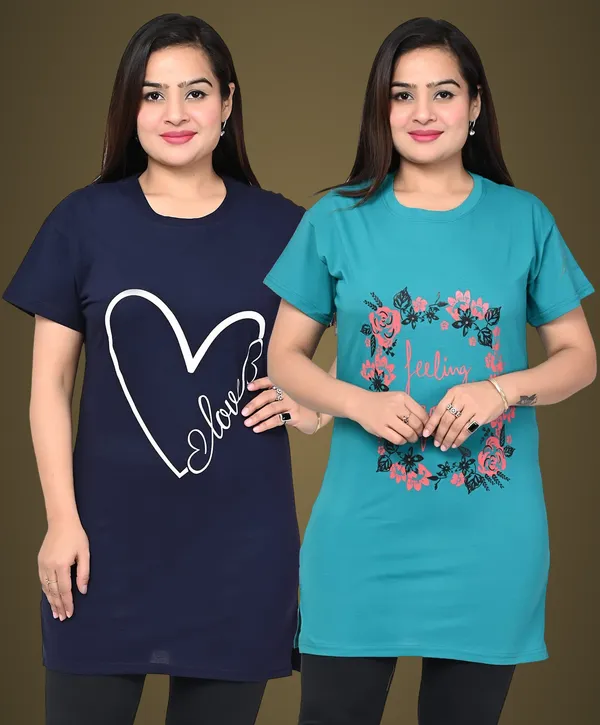 Green_And_Navy_Blue_Cotton_Permium_Polo_T-Shirt_For_Women