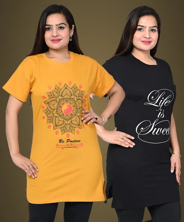 Yellow_And_Black_Cotton_Permium_Polo_T-Shirt_For_Women