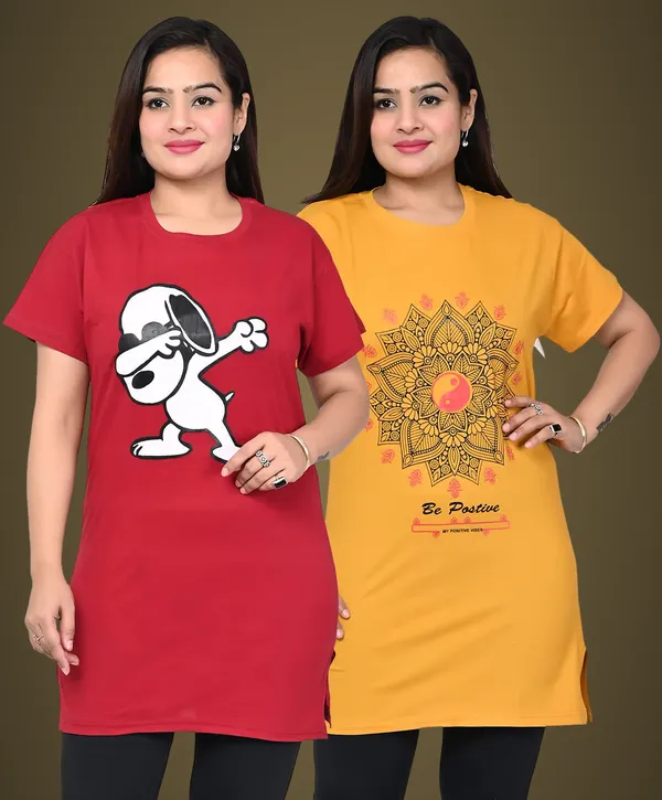 Yellow_And_Red_Cotton_Permium_Polo_T-Shirt_For_Women