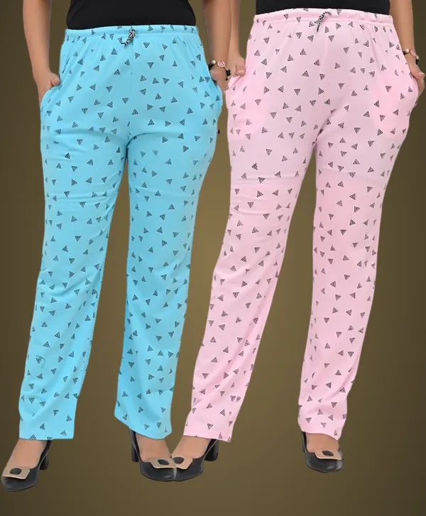 Sky_Blue_And_Pink_Cotton_Permium_Lounge_Pants_For_Women