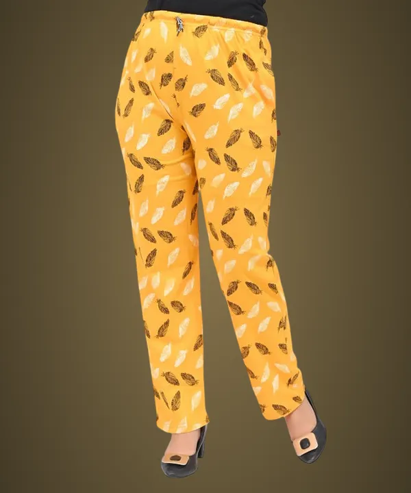 Yellow_Cotton_Permium_Lounge_Pants_For_Women