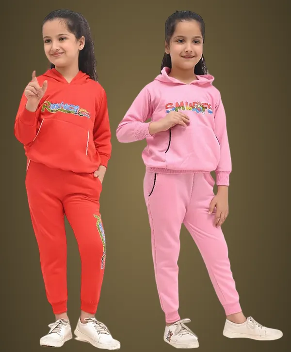 Pink_And_Red_Cotton_Blend_Permium_Hoodie_Set_For_Baby_Girls