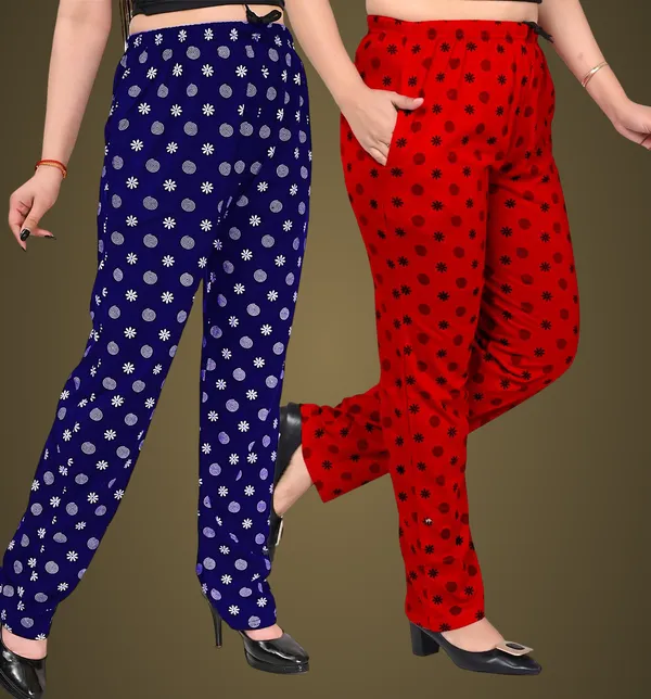 Navy_Blue_And_Red_Cotton_Permium_Pyjama_Lower_For_Women