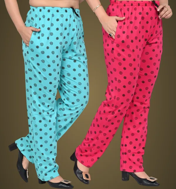 Pink_And_Sky_Blue_Cotton_Permium_Pyjama_Pack_For_Women