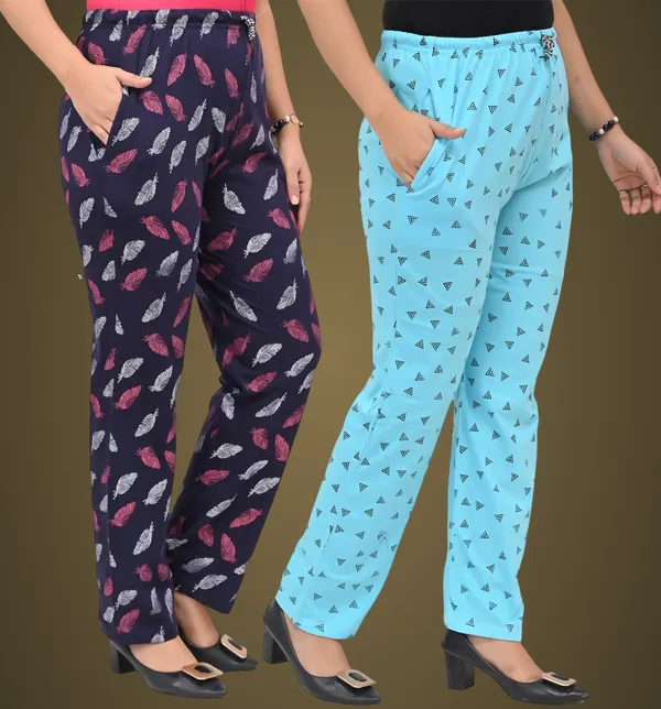 Navy_Blue_And_Sky_Blue_Cotton_Permium_Pyjama_Lower_For_Women