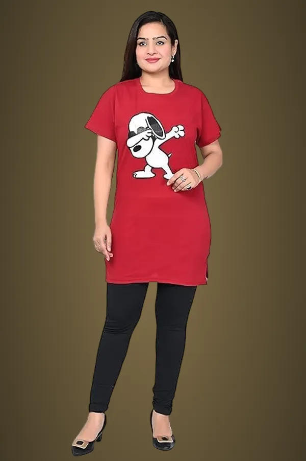 Maroon_Cotton_Permium_T-Shirt_For_Women