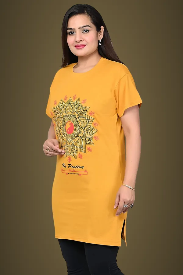 Yellow_Cotton_Blend_Permium_Tunic_Top_For_Women