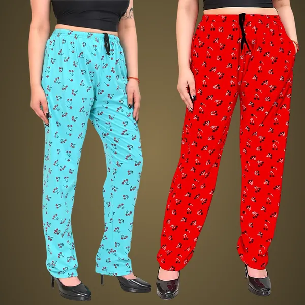 Red_And_Sky_Blue_Cotton_Permium_Track_Pants_For_Women