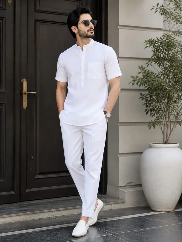 Men’s_White_Mandarin_Collar_Co-Ord_Set–_Premium_Casual_Elegant_Wear