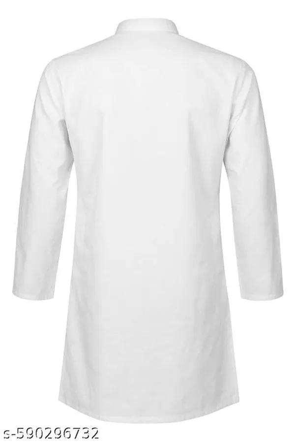 White_Cotton_Blend_Kurta_For_Men