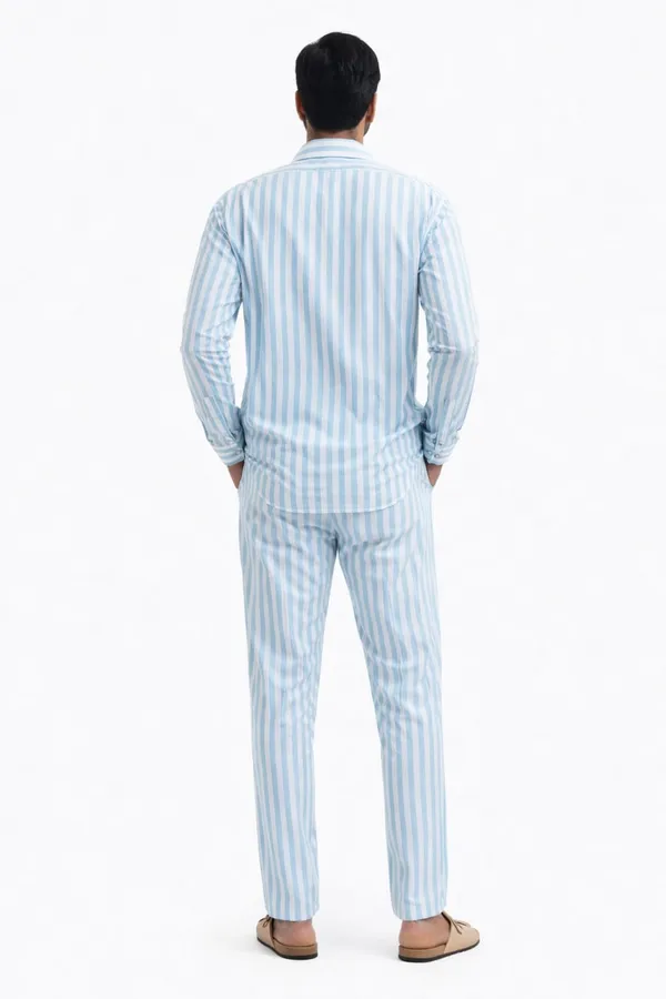 Hiluba_Tid_Men’s_Blue_&_White_Striped_Co-Ord_Set_|_Shirt_&_Trouser_Set_|_Regular_Fit_|_Casual_&_Summer_Wear