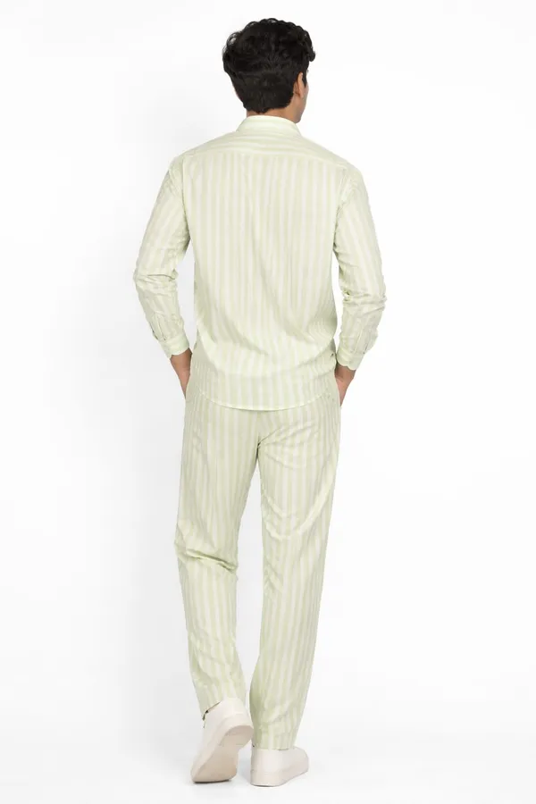 Hiluba_Tid_Men’s_Green_&_White_Striped_Co-Ord_Set_|_Shirt_&_Trouser_+_Elastic_Waist_Trouser_|_Regular_Fit_|_Summer_Casual_Wear