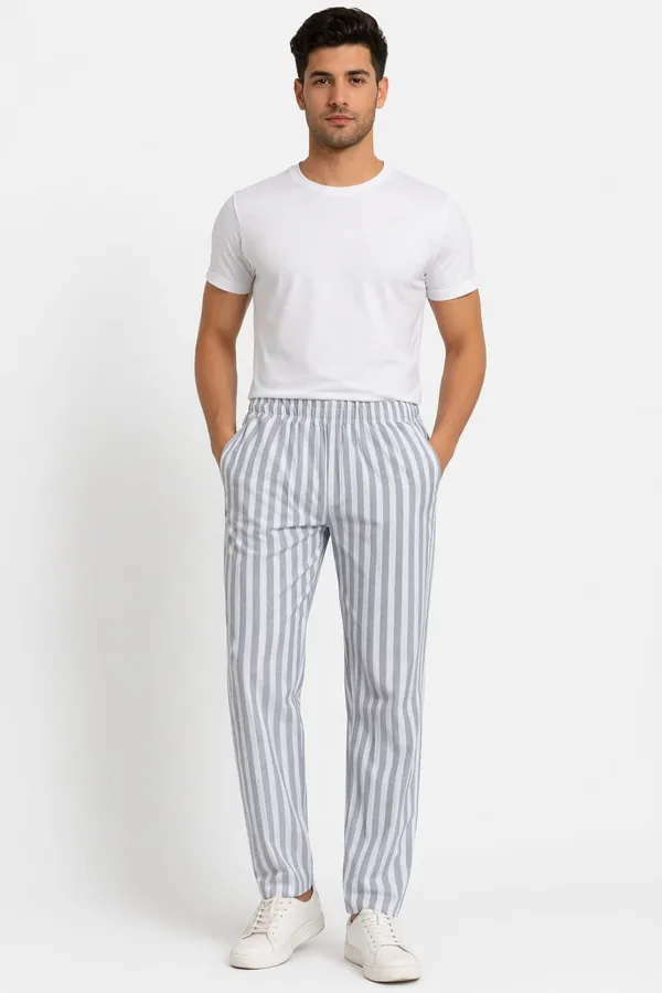 Men’s_Grey_Stripe_Short_Kurta_(Half_Sleeve,_Mandarin_Collar)