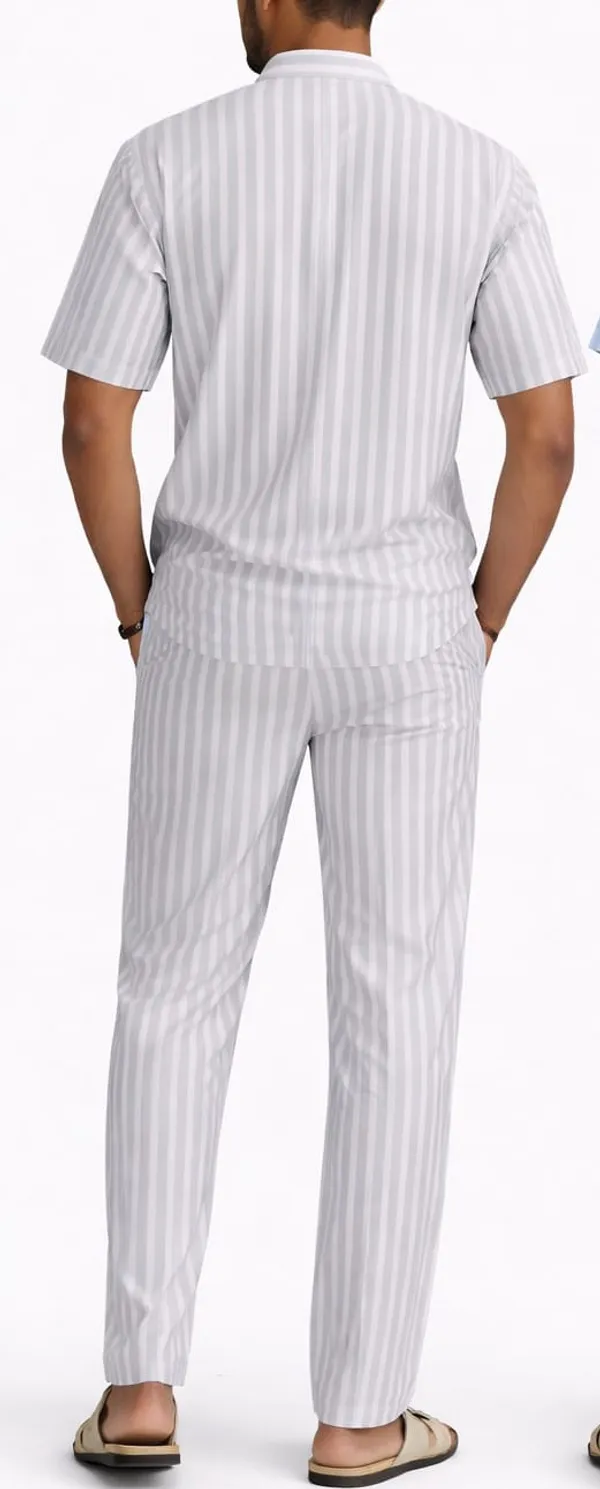 Men’s_Grey_Stripe_Short_Kurta_(Half_Sleeve,_Mandarin_Collar)