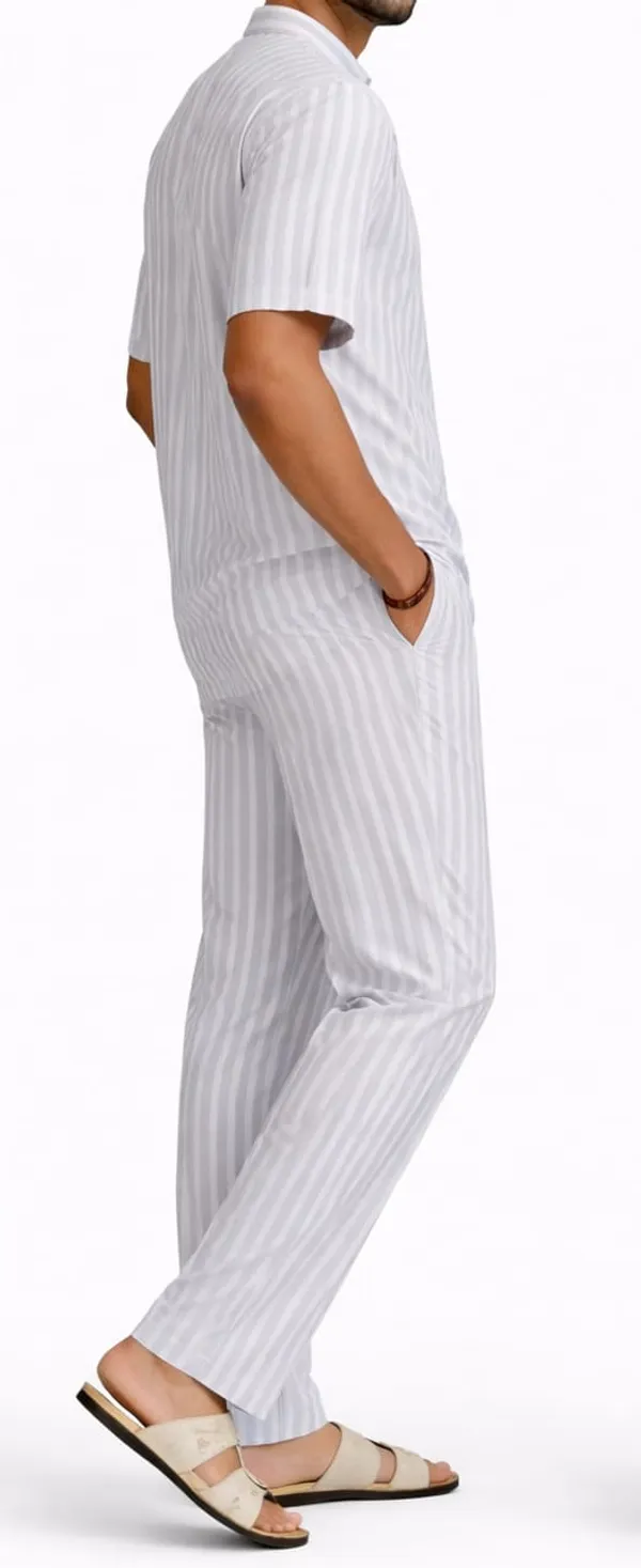 Men’s_Grey_Stripe_Short_Kurta_(Half_Sleeve,_Mandarin_Collar)