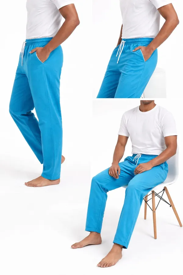 Men’s_Sky_Blue_Nylon_Cotton_Blend_Relaxed_Fit_Track_Pants