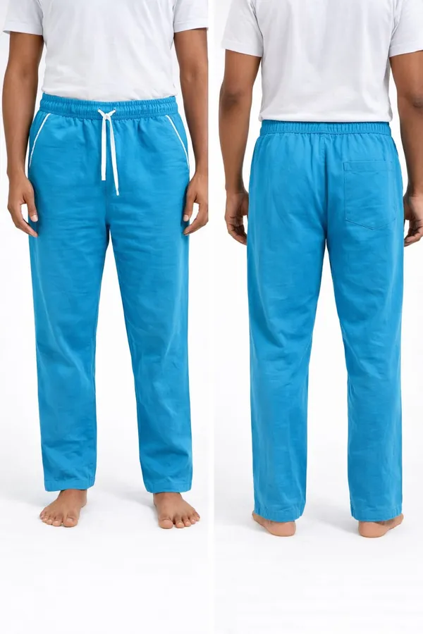 Men’s_Sky_Blue_Nylon_Cotton_Blend_Relaxed_Fit_Track_Pants