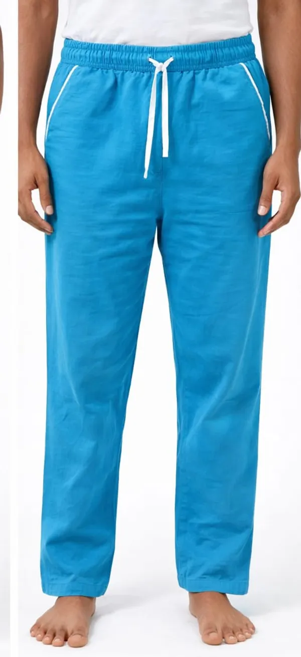Men’s_Sky_Blue_Nylon_Cotton_Blend_Relaxed_Fit_Track_Pants