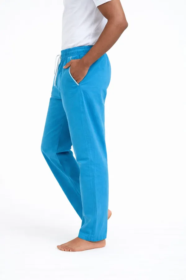 Men’s_Sky_Blue_Nylon_Cotton_Blend_Relaxed_Fit_Track_Pants