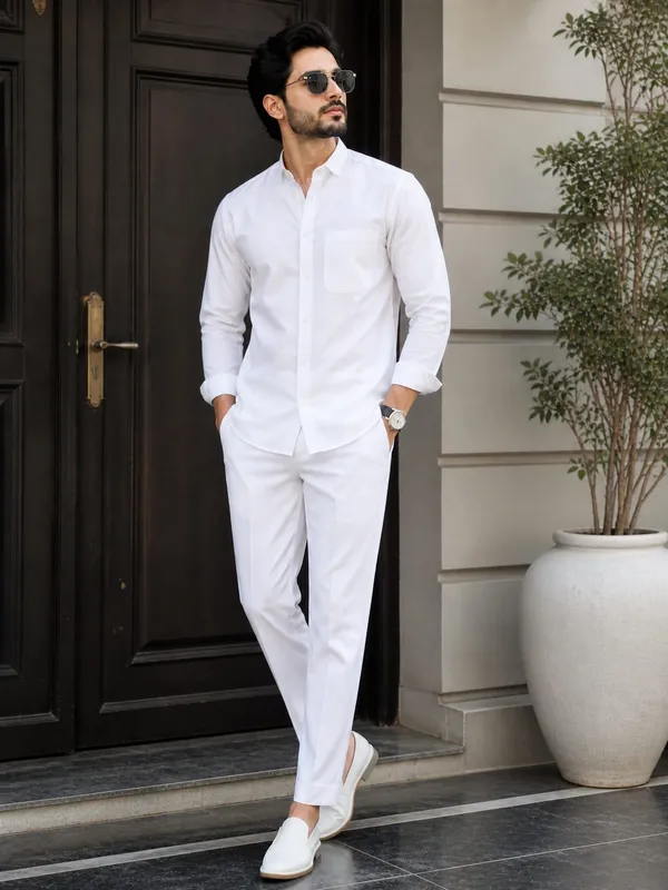 Men’s_White_Cotton_–_Stylish_Casual_Co-Ord_Outfit