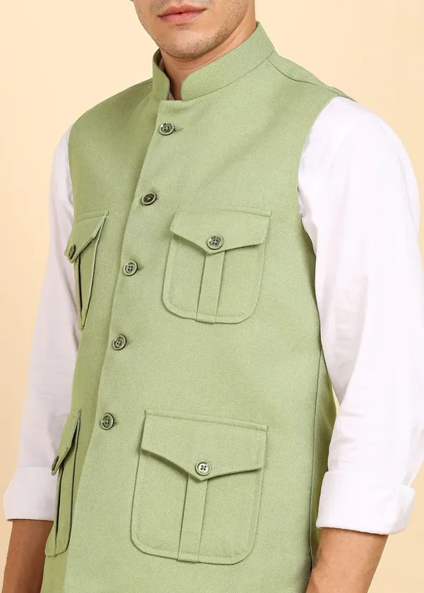 Pista_Green_Stylish_Woolen_Waistcoat_With_Pockets_Button_Closure_Slim_Fit_Vest_For_Men