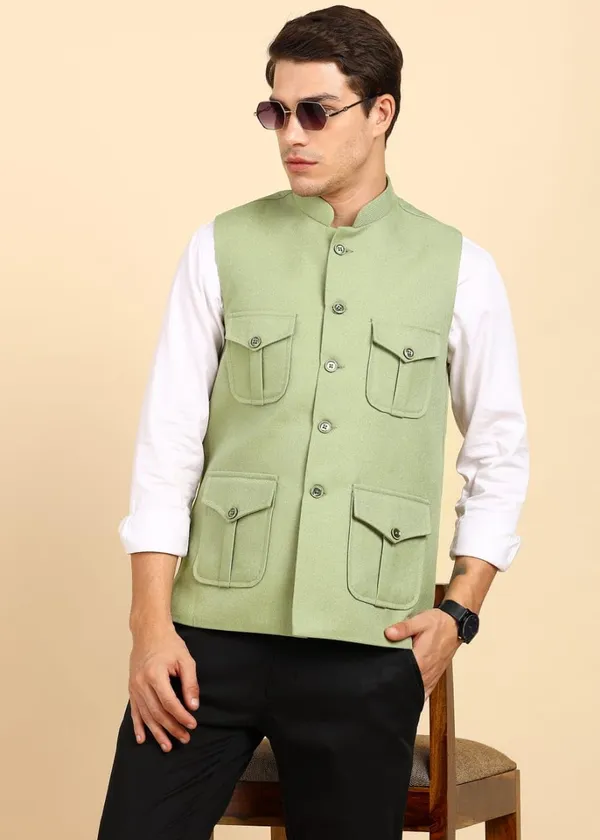 Pista_Green_Stylish_Woolen_Waistcoat_With_Pockets_Button_Closure_Slim_Fit_Vest_For_Men