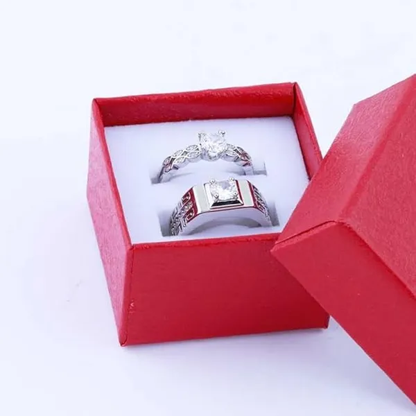 Pack_Of_2__Silver_Plated_Zirconia_Studded_Ring_Set_for_Couples,_Lovers_Engagement_Ring_Valentine_Gift_Silver_Alloy_Ring_For_Women