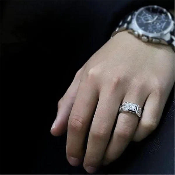 Pack_Of_2__Silver_Plated_Zirconia_Studded_Ring_Set_for_Couples,_Lovers_Engagement_Ring_Valentine_Gift_Silver_Alloy_Ring_For_Women